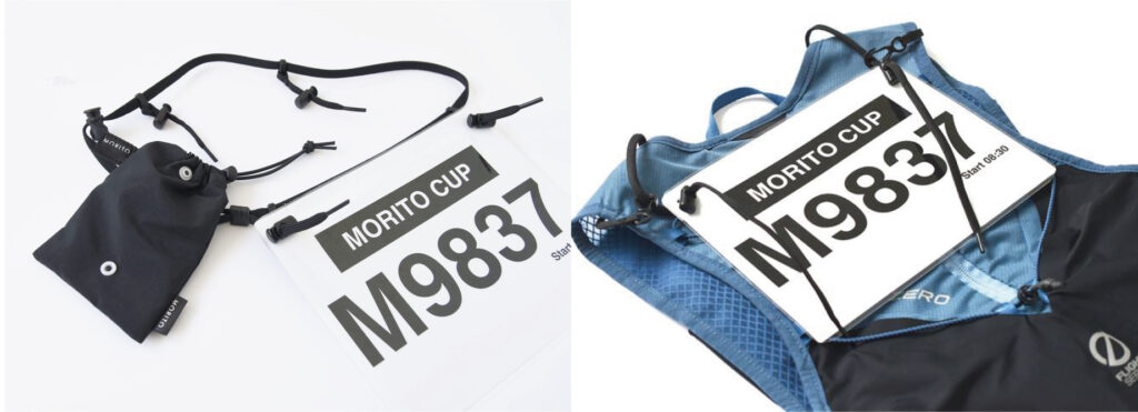 本年の店頭に並ぶ「トレイルランニング BIBウエストホルダー」です。