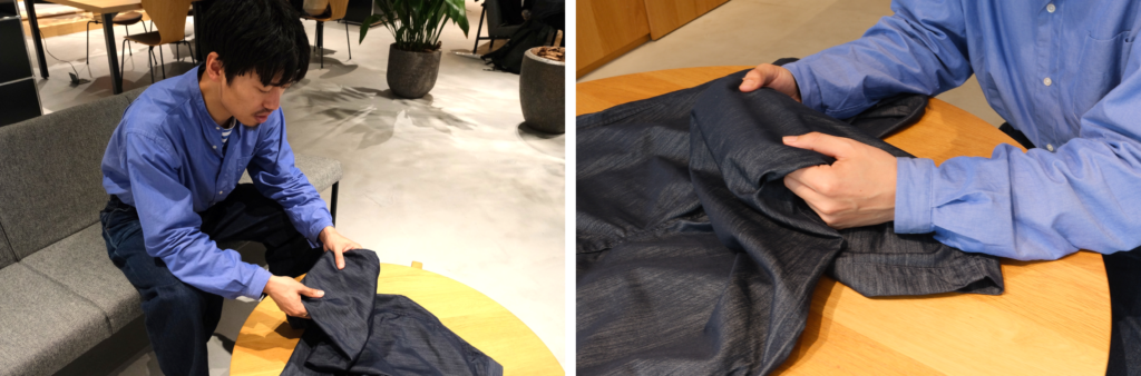 (開発を担当した株式会社ゴールドウイン  ヘリーハンセン事業部　井上　翔太氏)